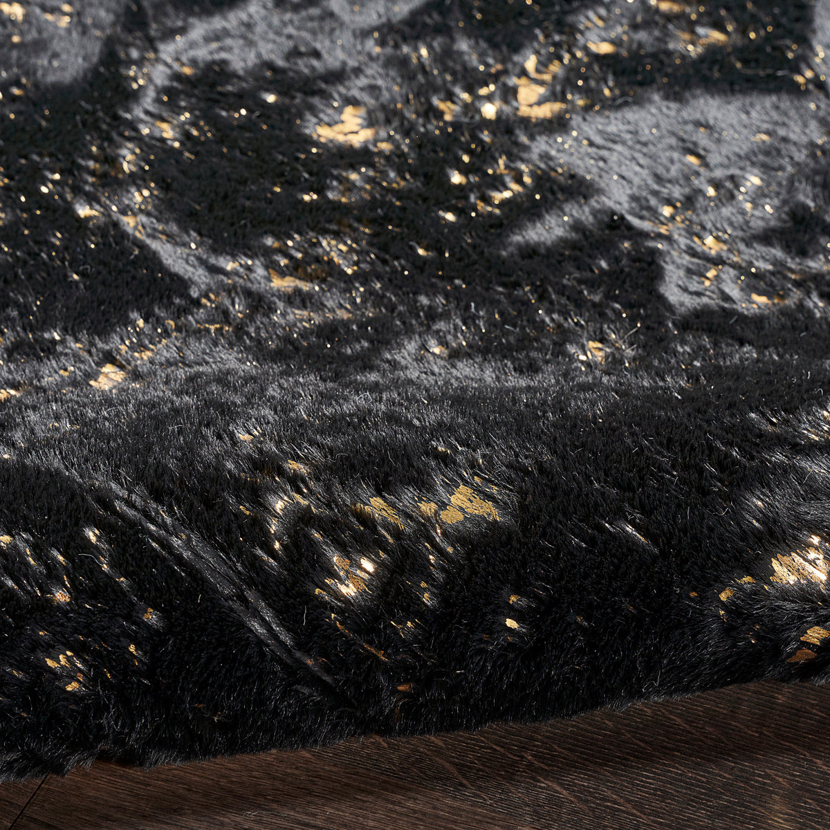 Cozy Shimmer CSH01 Black Gold Rug