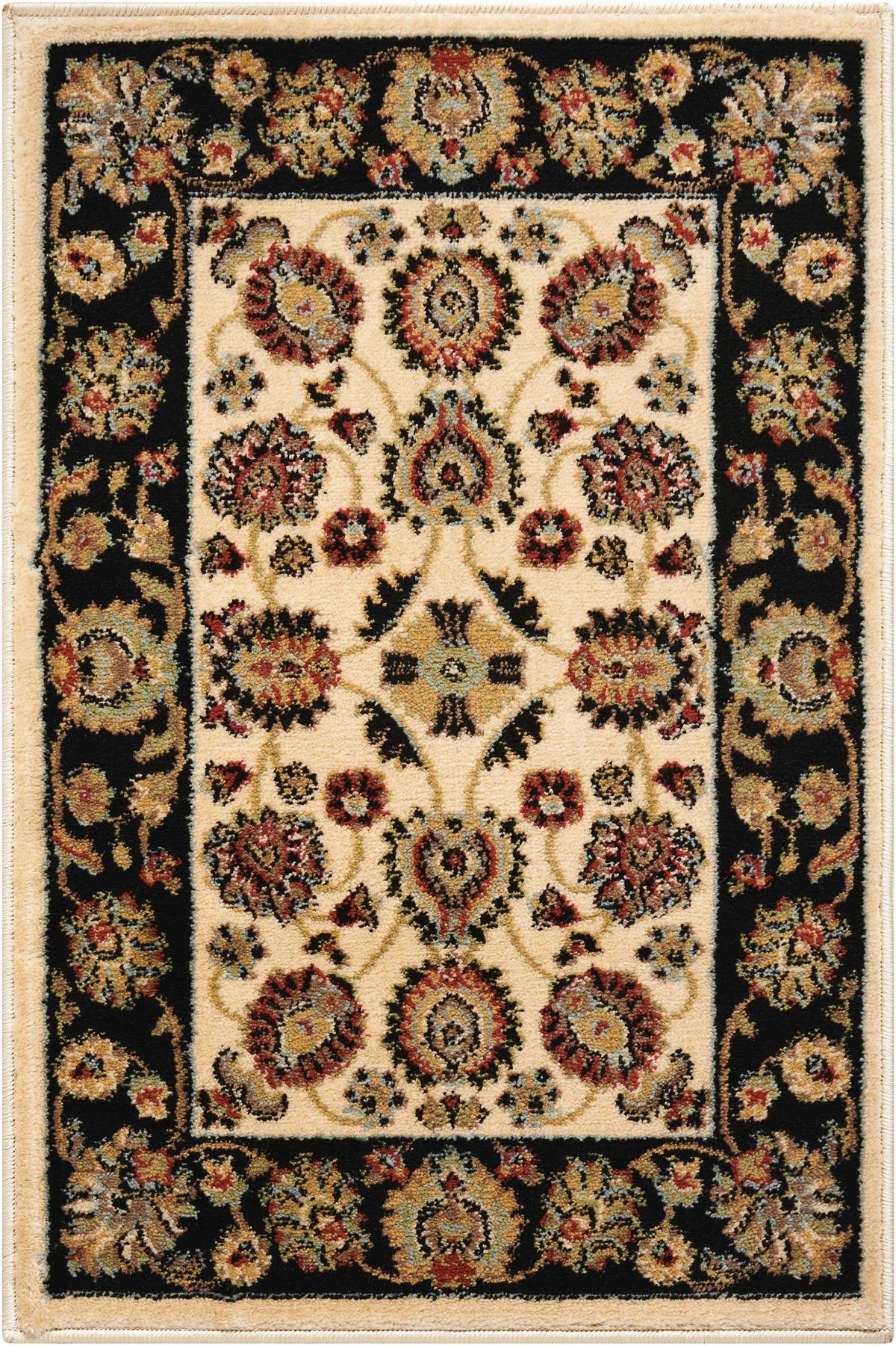 Delano DEL01 Ivory Black Rug