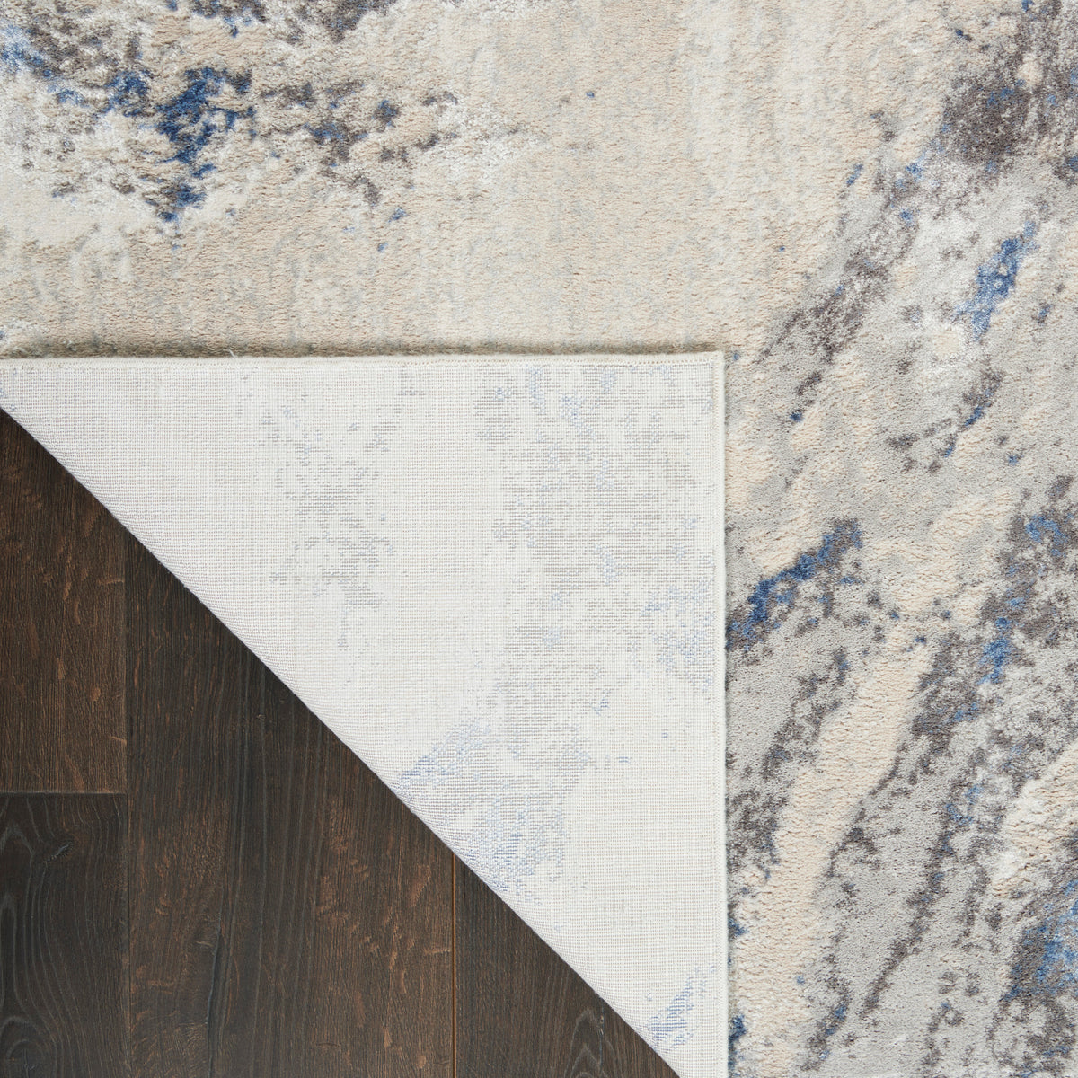 Silky Textures SLY03 Blue Ivory Grey Rug