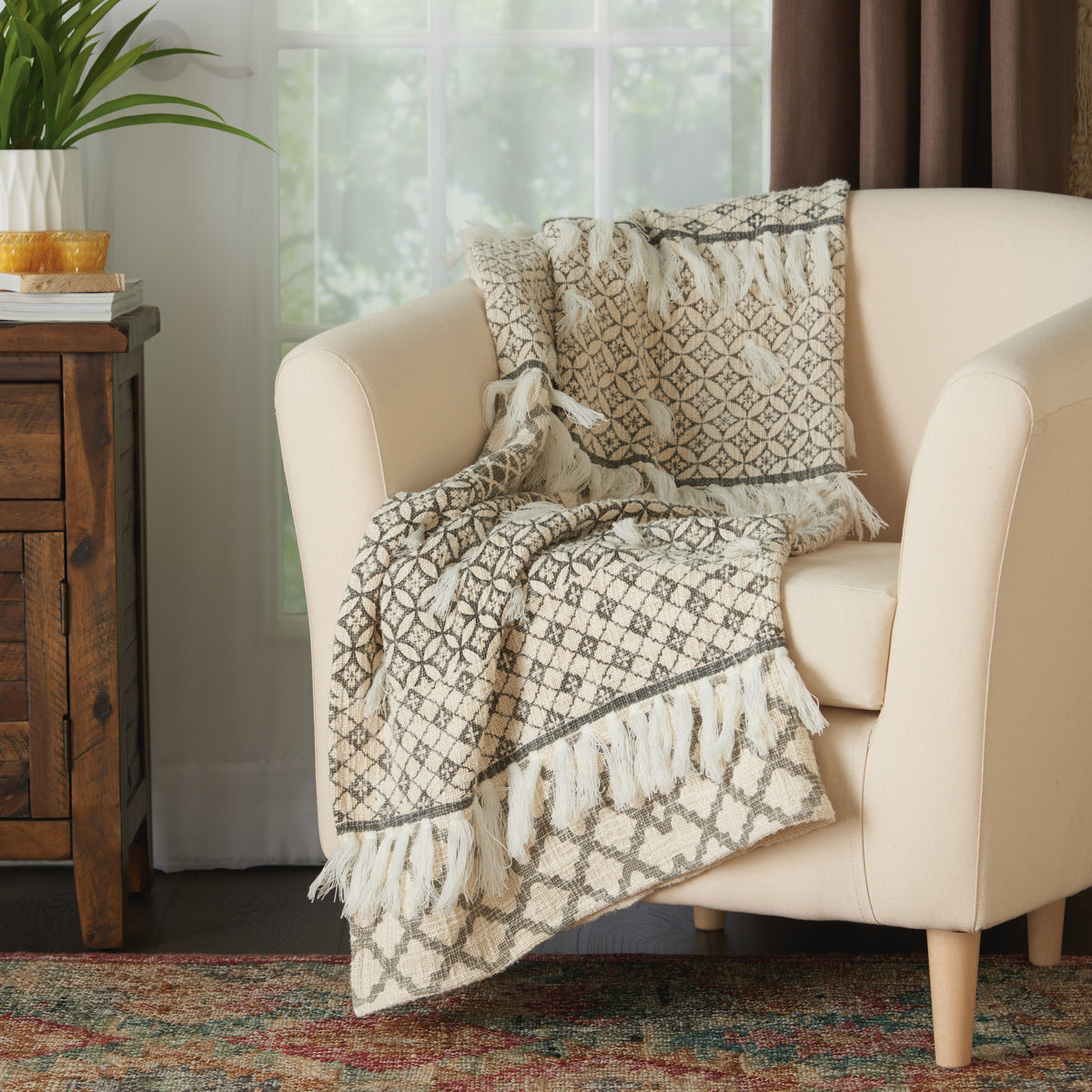 Throw BX089 Natural 50" x 60" Throw Blankets