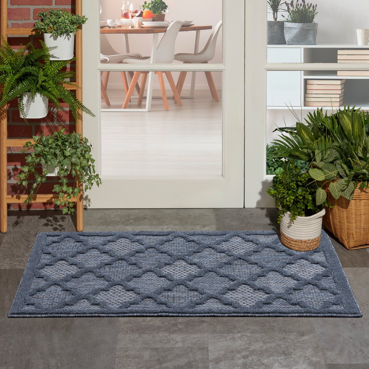 Easy Care NES01 Navy Blue Rug