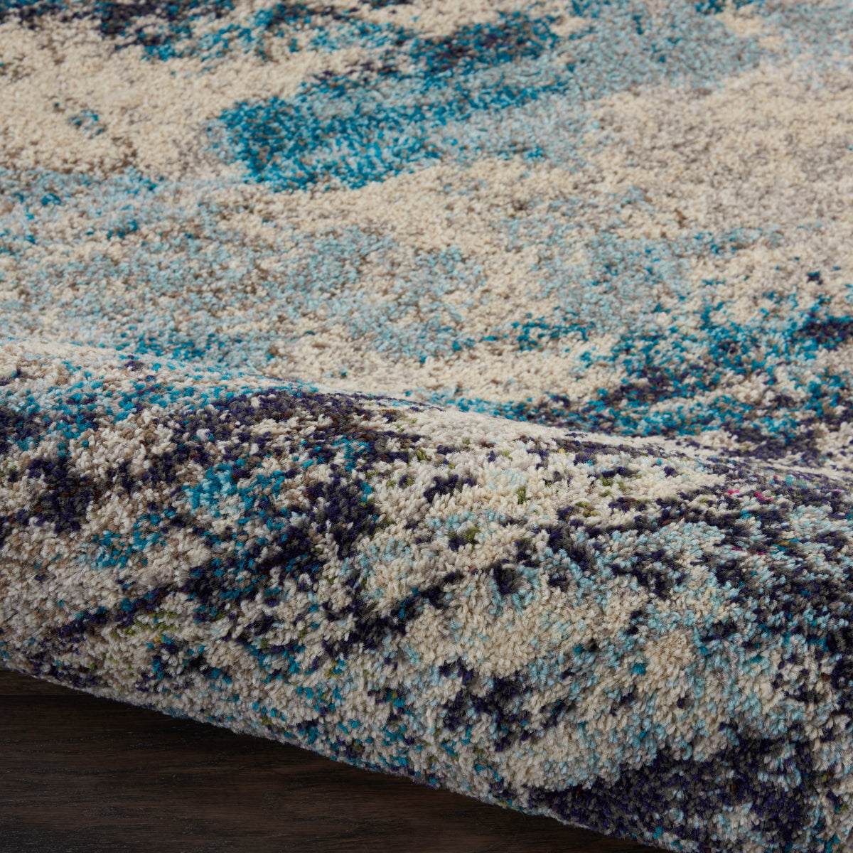 Celestial CES02 Ivory/Teal Blue Rug