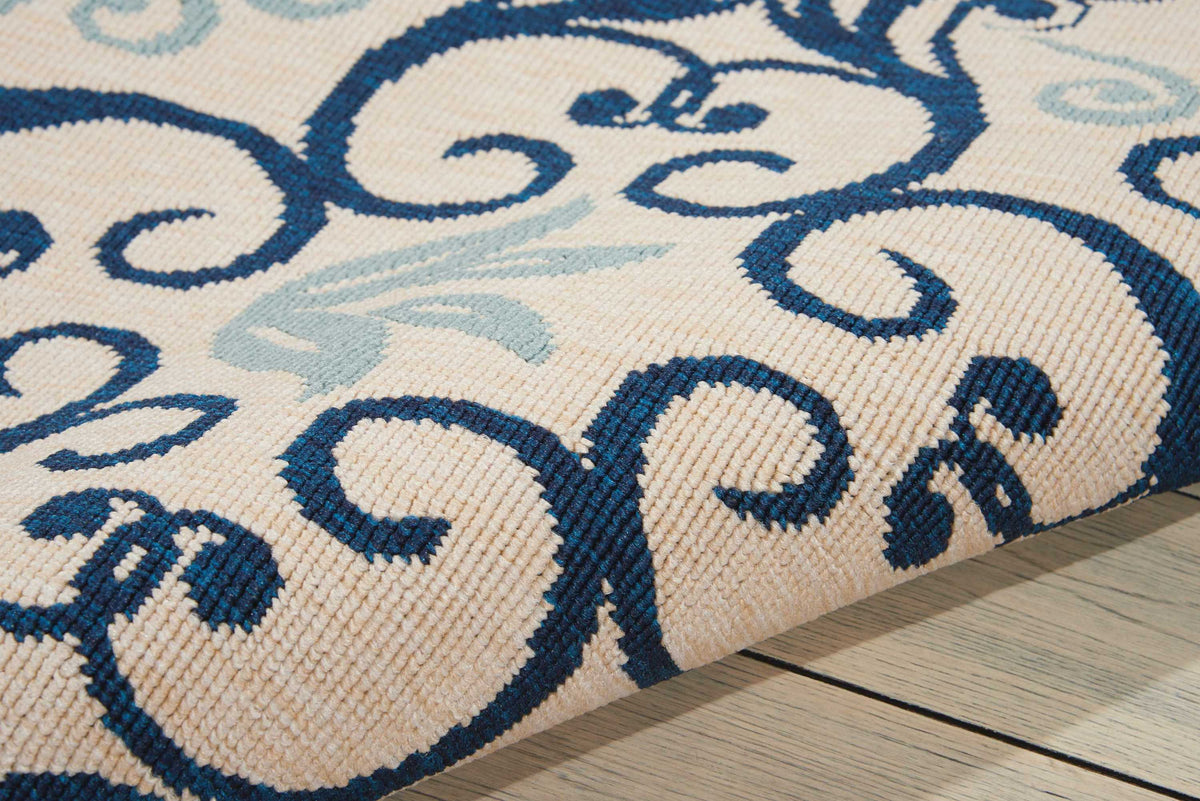 Caribbean CRB02 Ivory Navy Rug