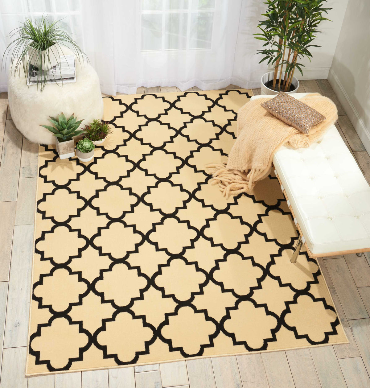Grafix GRF08 Cream Black Rug