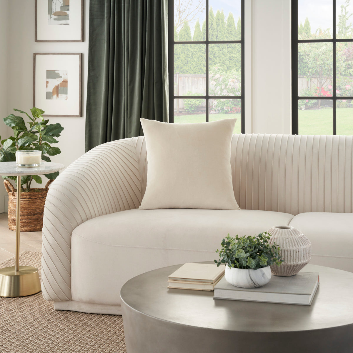 Sofia ZH103 Beige 20" x 20" Throw Pillows