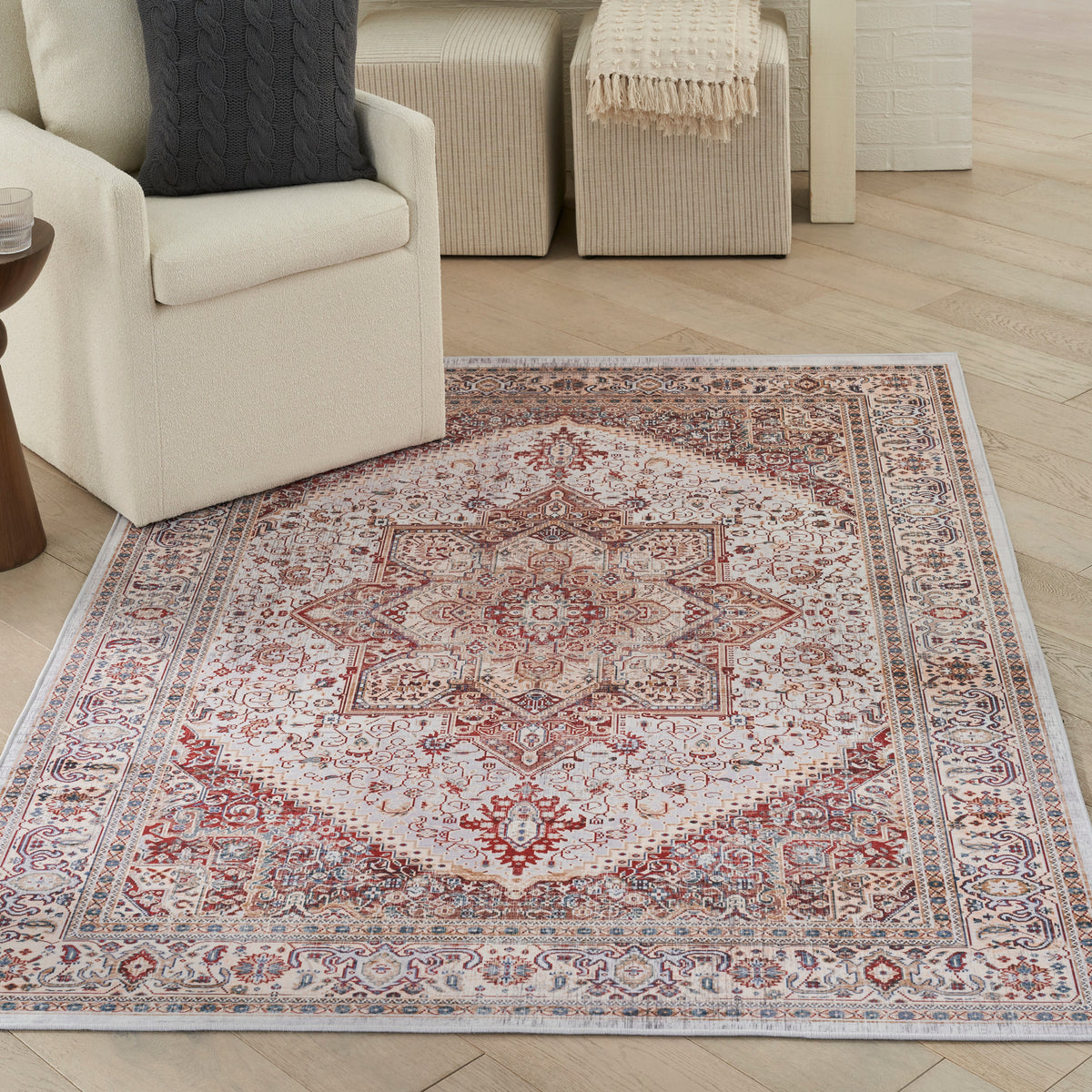 Vintage Home VNH01 Ivory Red Rug