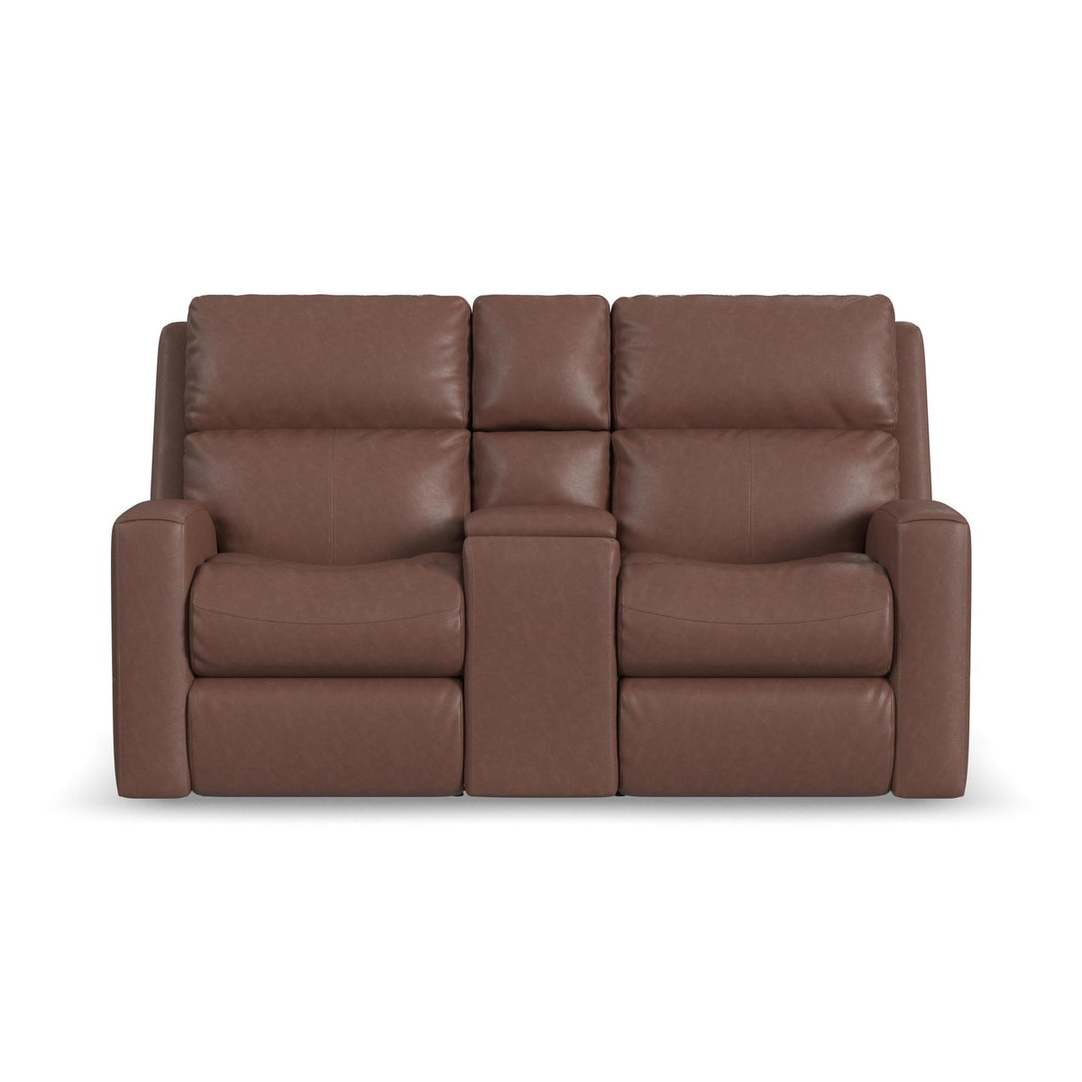 Score Leather Power Reclining Loveseat with Console & Power Headrests & Lumbar