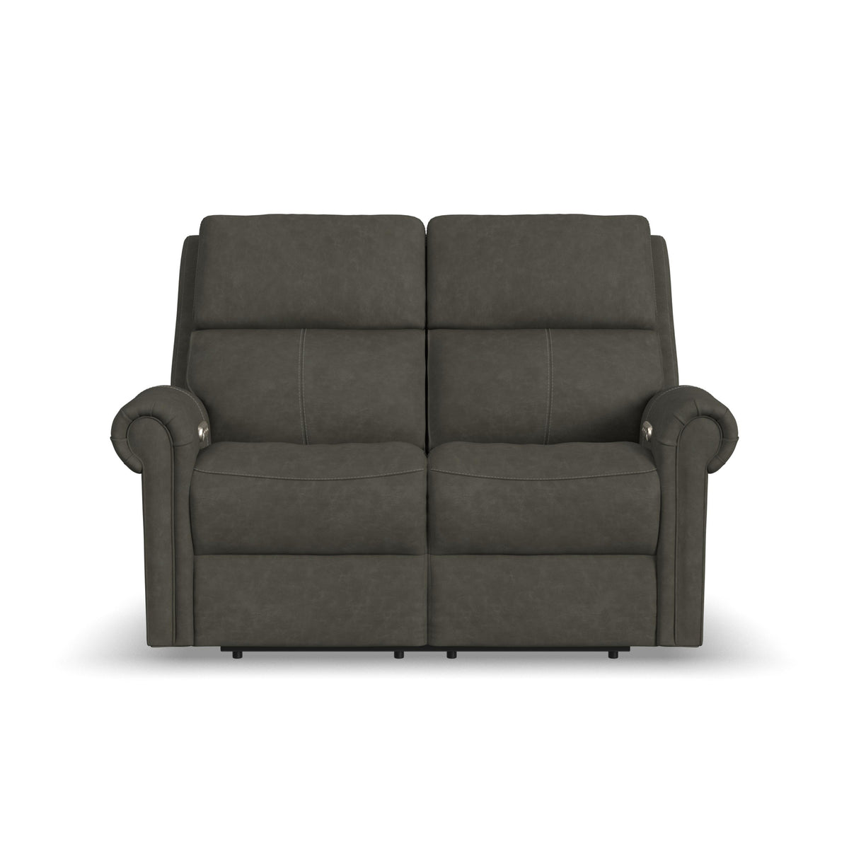 Bernard Leather Power Reclining Loveseat with Power Headrests & Lumbar