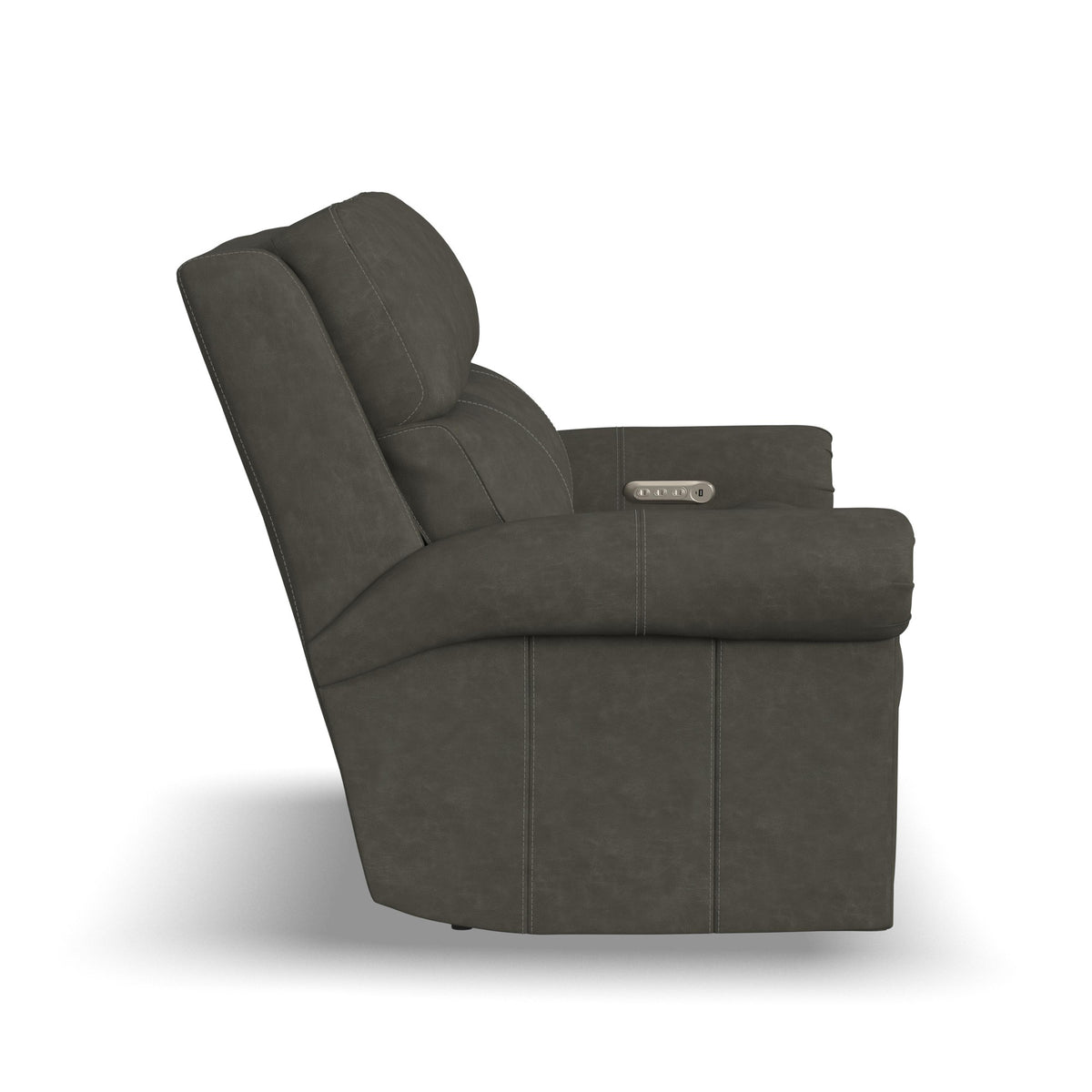 Bernard Leather Power Reclining Loveseat with Power Headrests & Lumbar