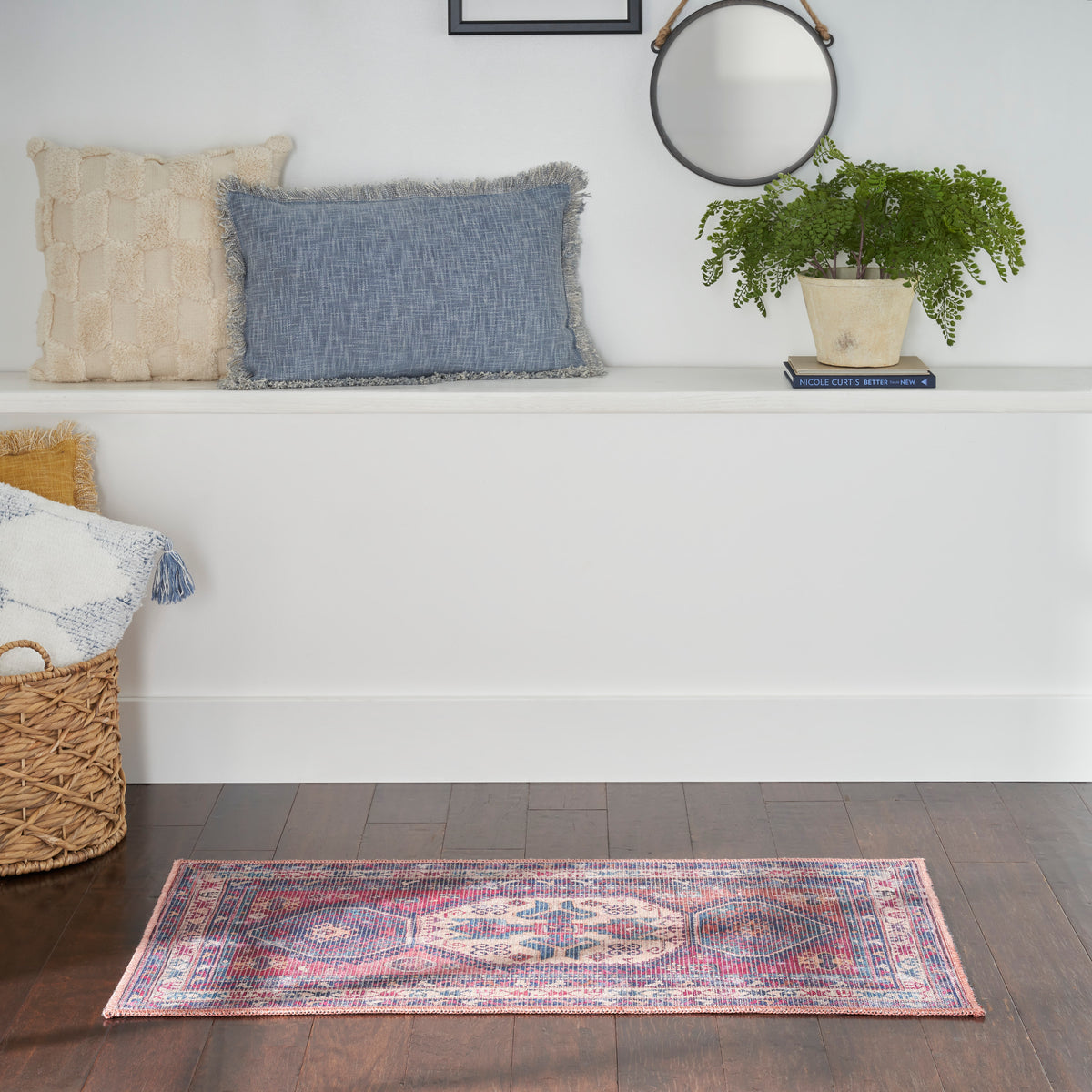 New Concept Washables SR105 Red Navy Rug