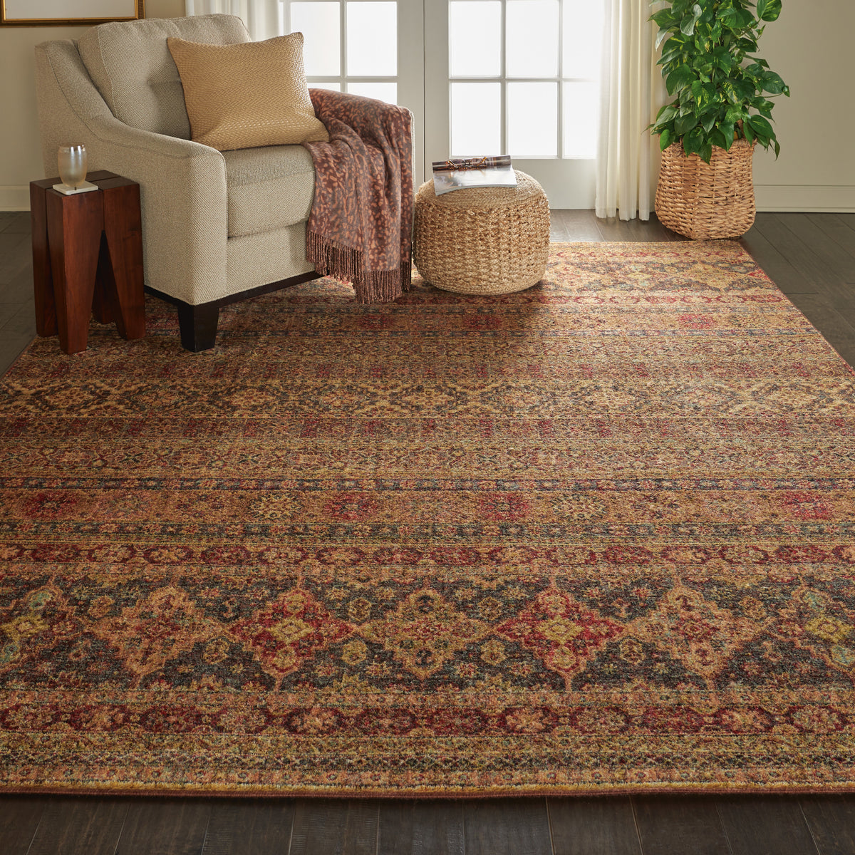 Jewel JEL03 Blue Red Rug