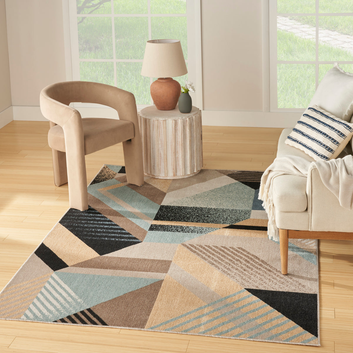 Washable Decor WSD10 Blue Multicolor Rug