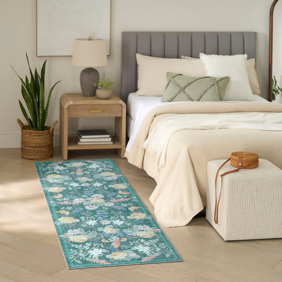 Botanical Washables BOT02 Green Multicolor Rug