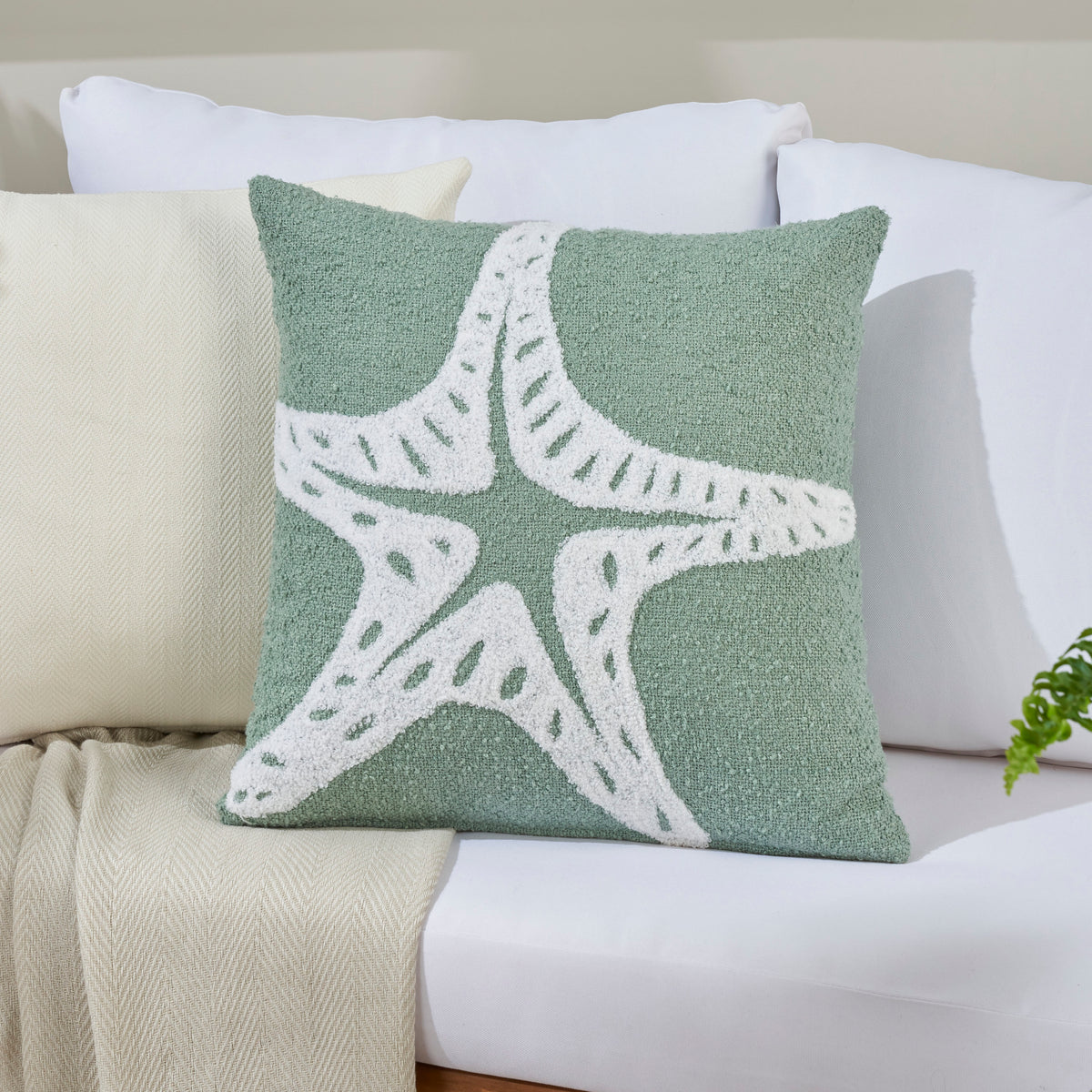 Outdoor Pillows VJ008 Aqua 18" x 18" Throw Pillows