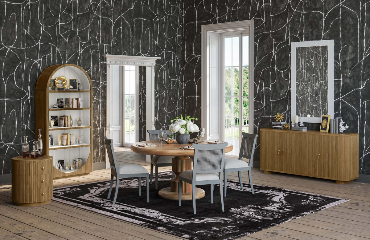 Bilbao Bookcase in Antique French Oak w/ True White Interior