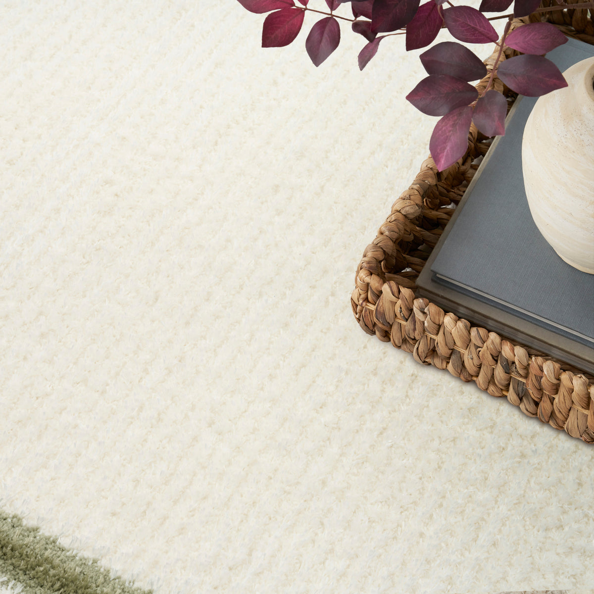 Pacific Shag PCS03 Ivory Green Rug