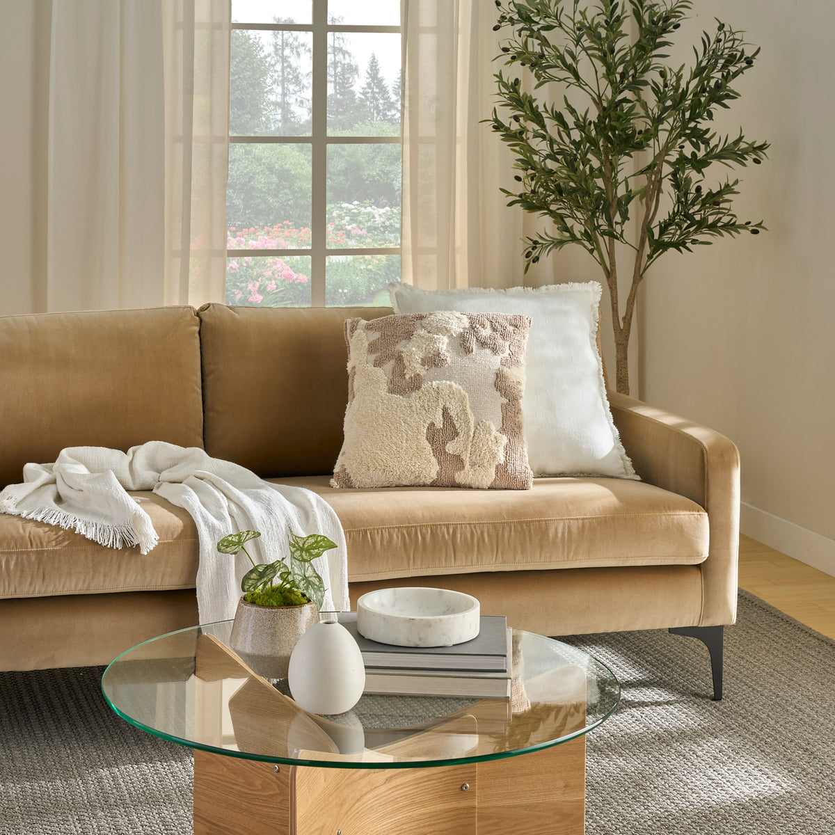 Lifestyle RC039 Beige 18" x 18" Throw Pillows