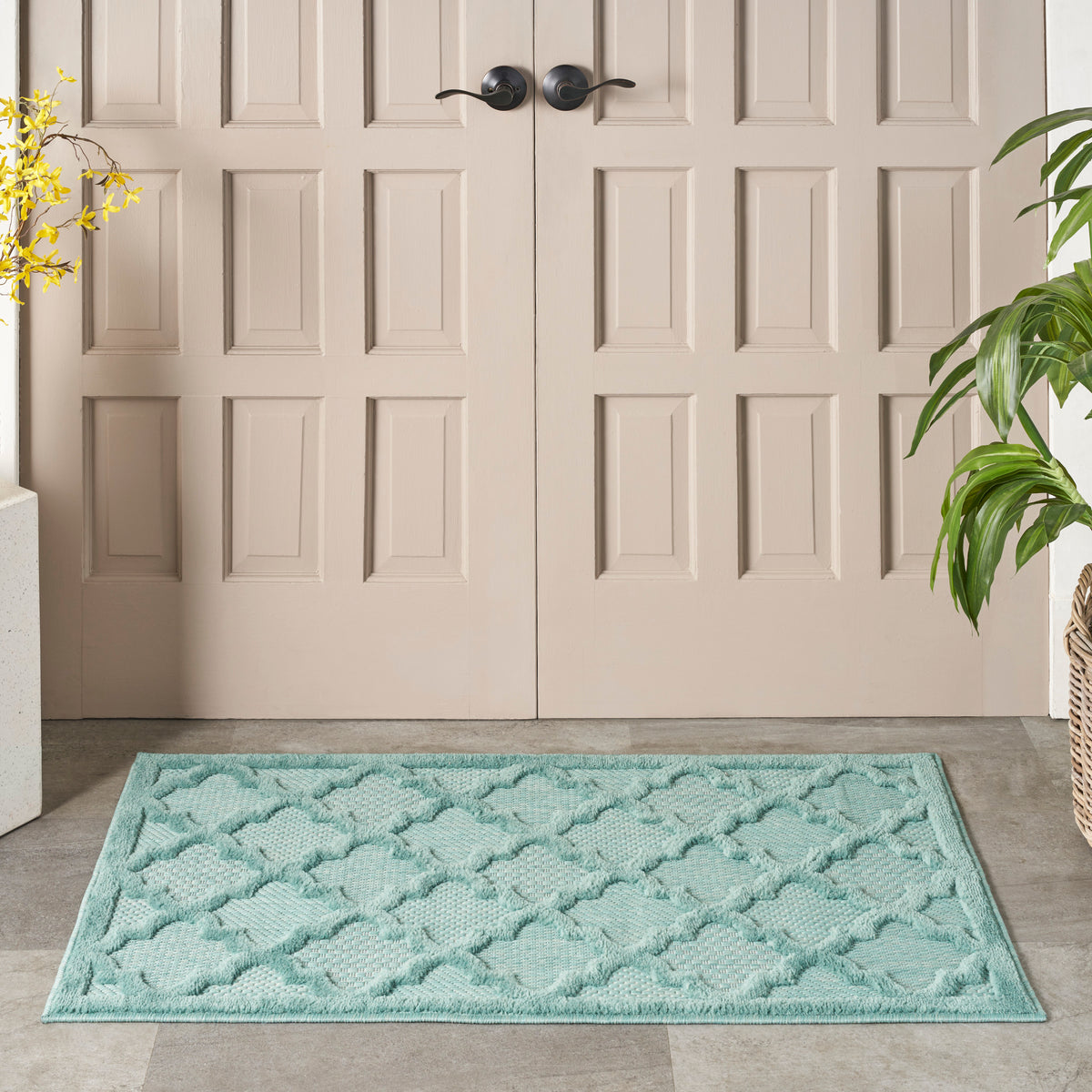 Easy Care NES01 Aqua Teal Rug