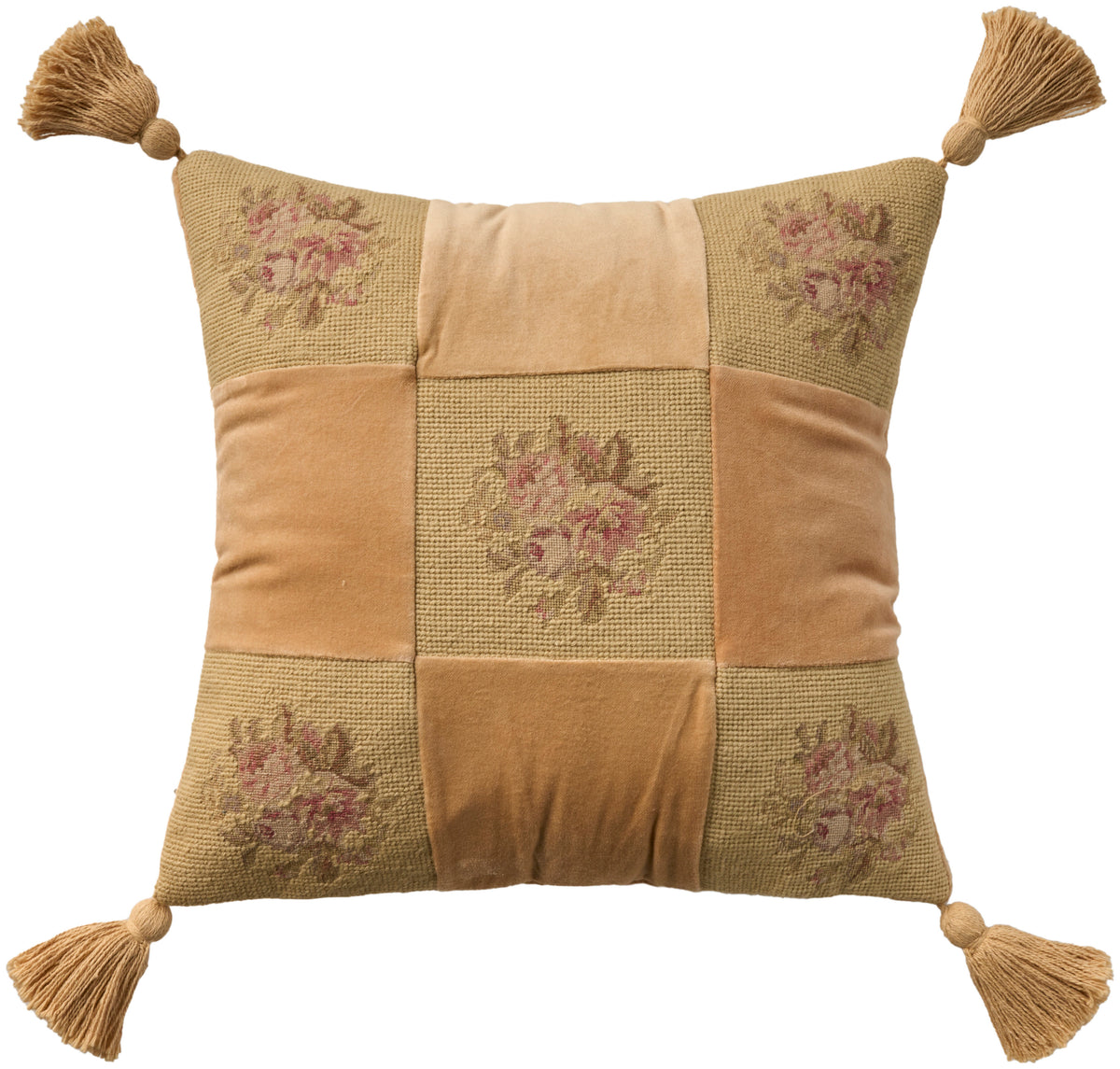 Vintage Pillow VAN9 Gold 18" x 18" Throw Pillows