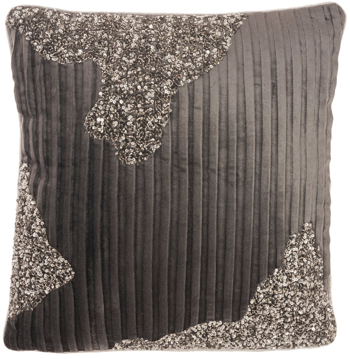 Sofia PN949 Charcoal Pewter 18" x 18" Throw Pillows