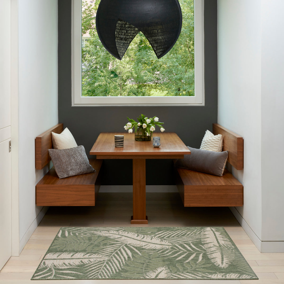 Garden Oasis GOA02 Green Ivory Rug