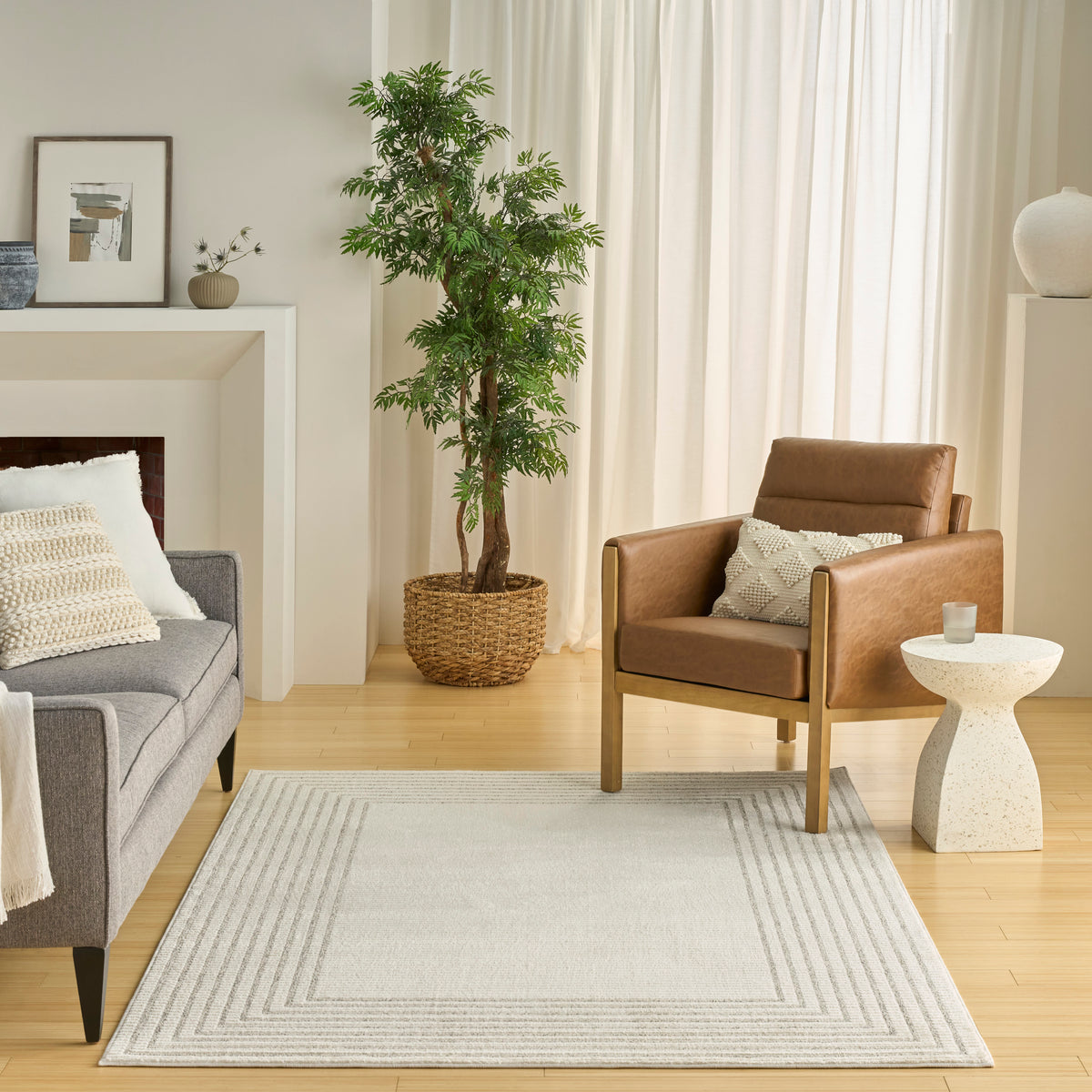 Ivory Hues IVH03 Ivory Grey Rug