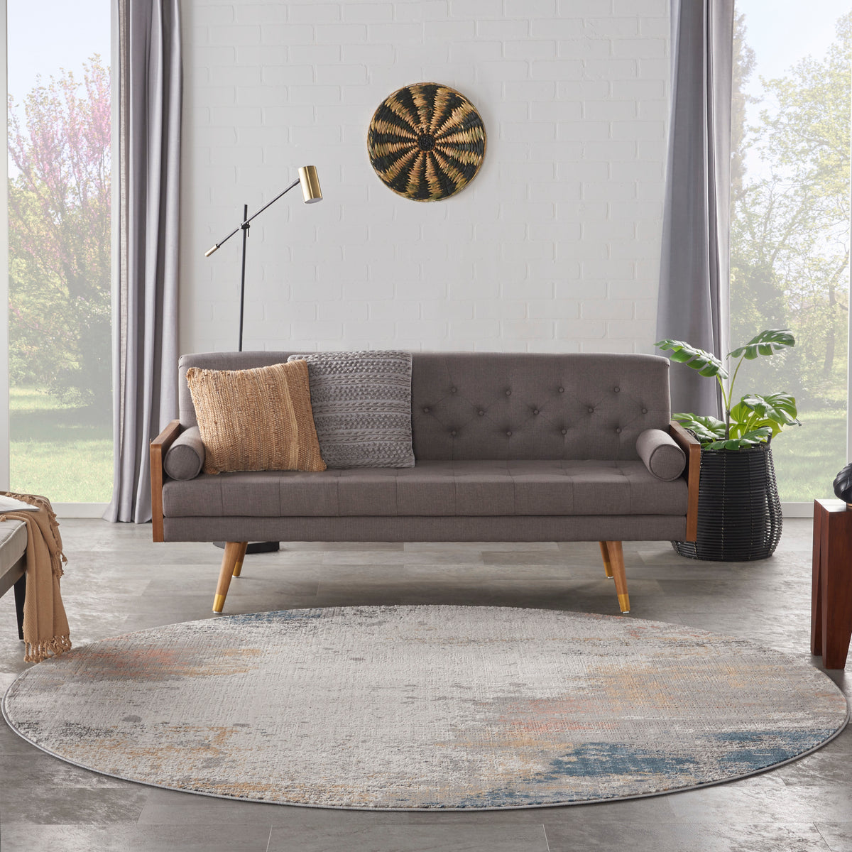 Rustic Textures RUS13 Grey Blue Rug
