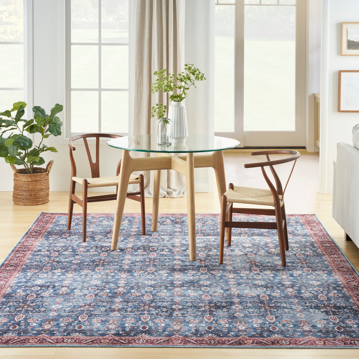 Grand Washables GRW06 Blue Brick Rug