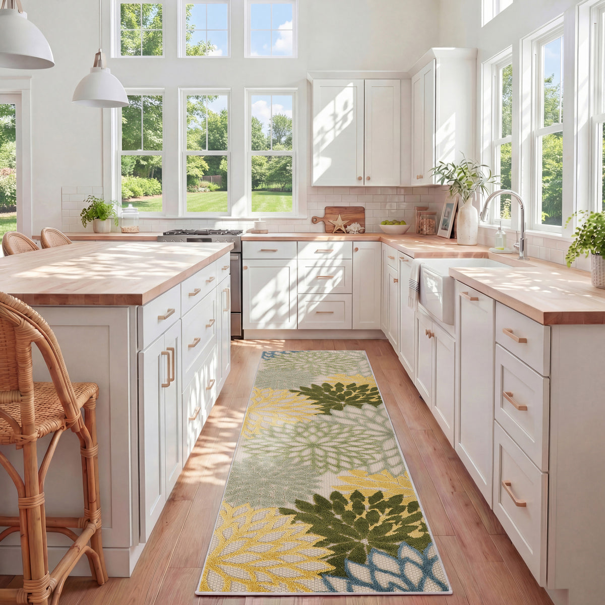 Aloha ALH05 Green Multicolor Rug