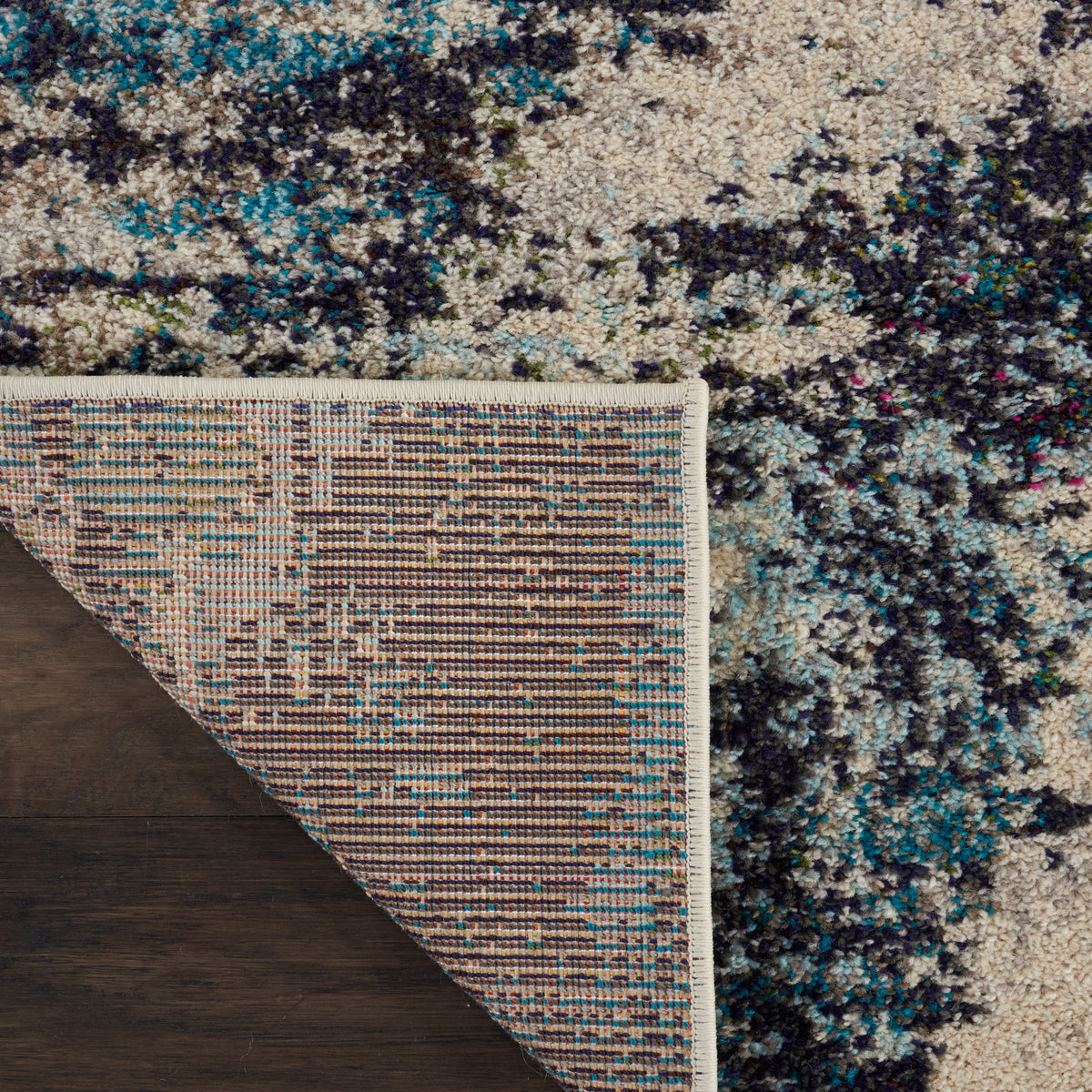 Celestial CES02 Ivory/Teal Blue Rug