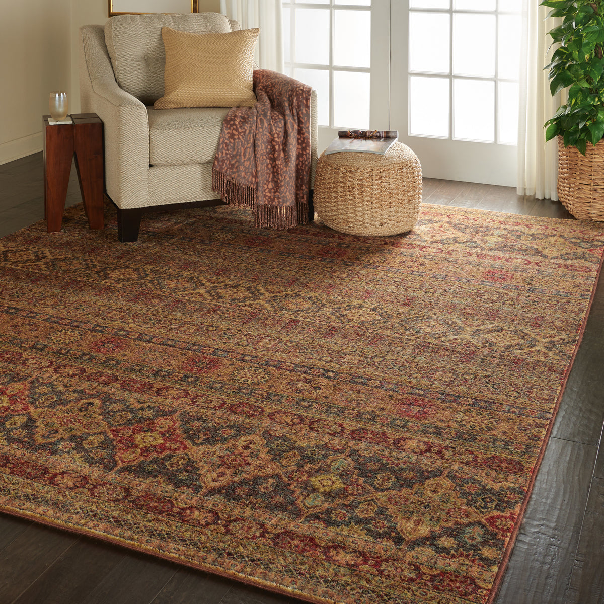 Jewel JEL03 Blue Red Rug