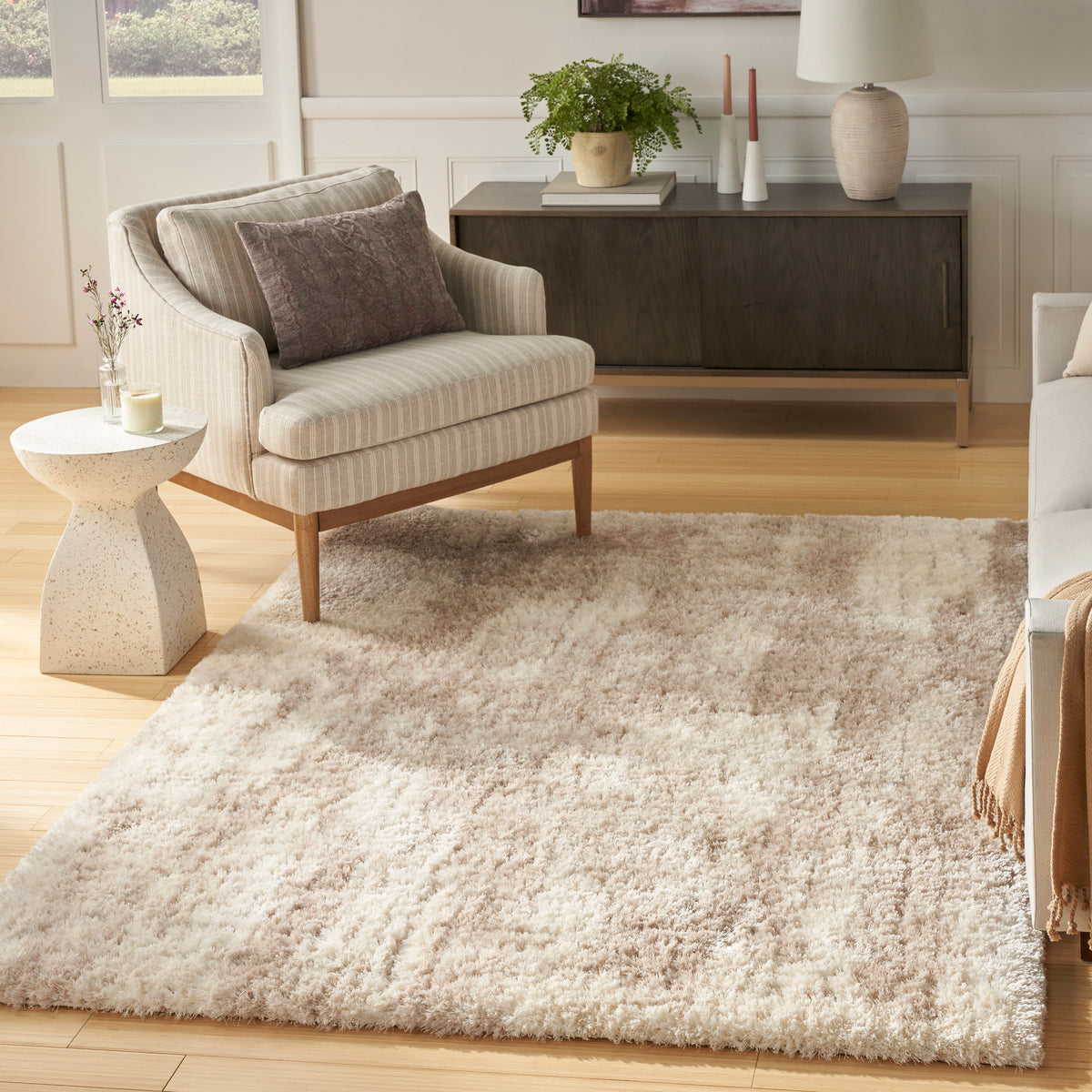 Dreamy Shag DRS01 Ivory Beige Rug