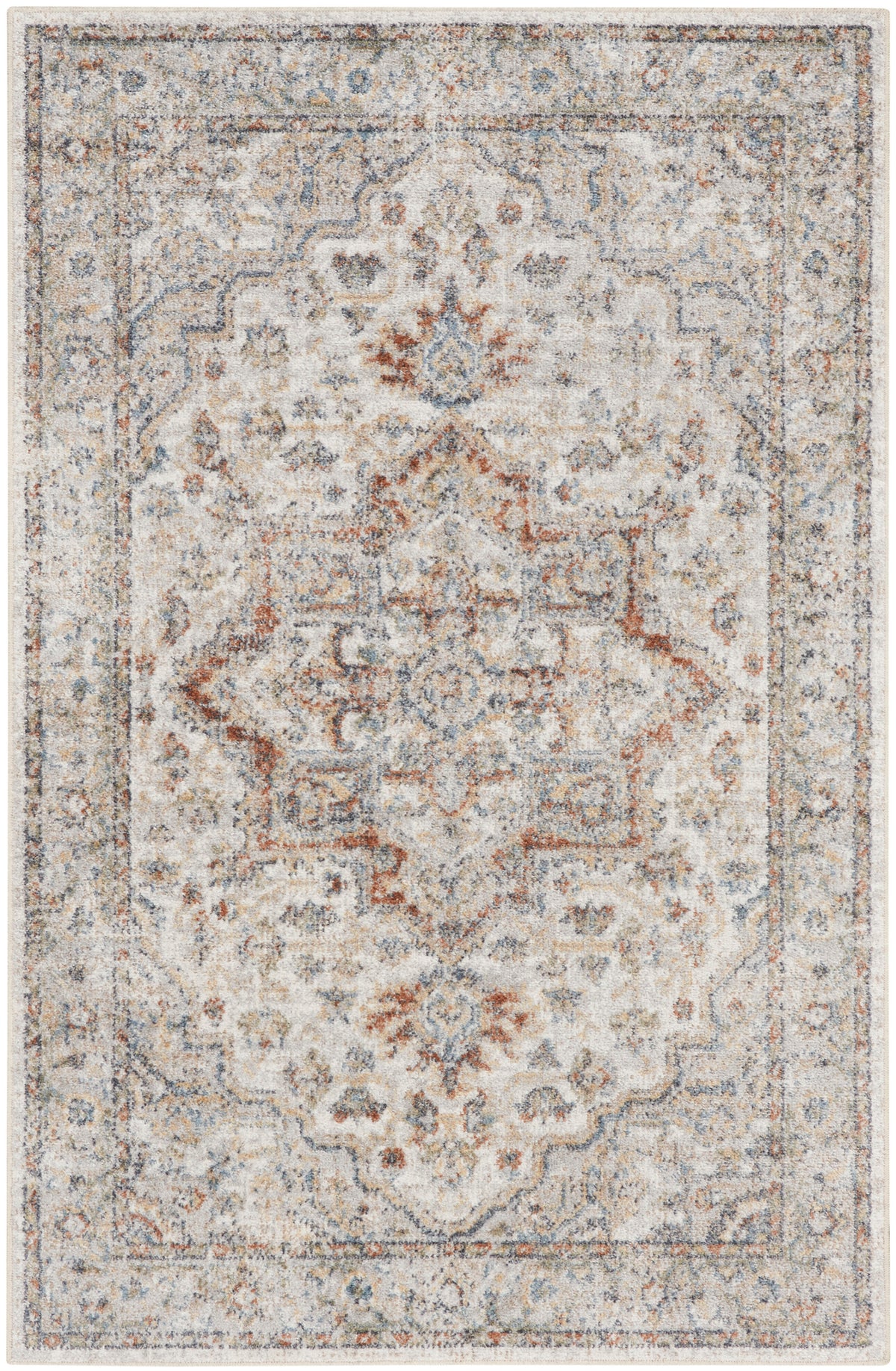 Astra Machine Washable ASW12 Grey Multicolor Rug
