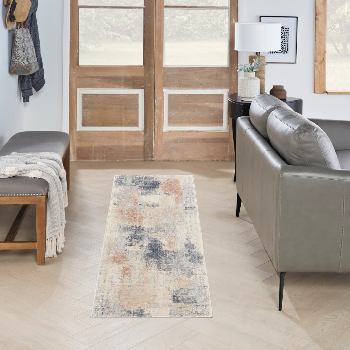 Rustic Textures RUS02 Beige Grey Rug