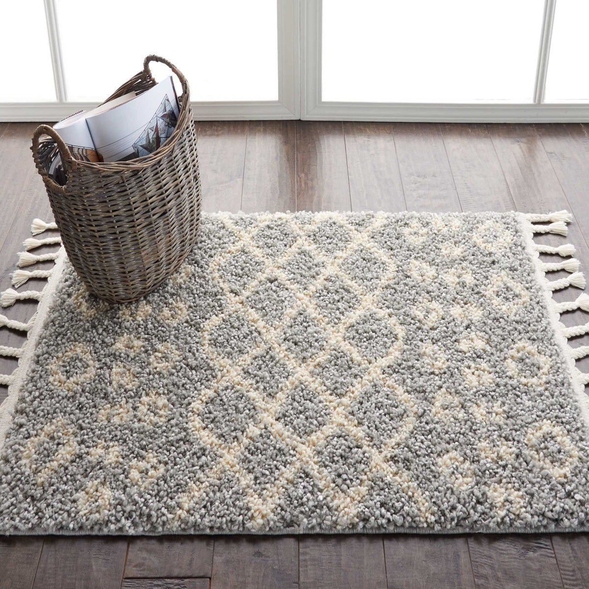 Moroccan Shag MRS02 Silver Rug