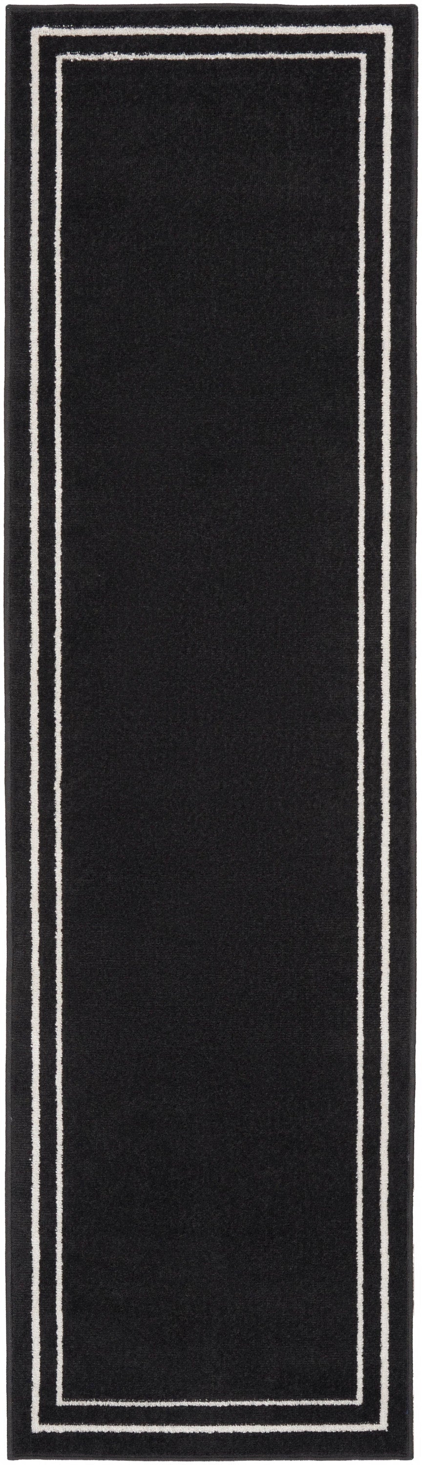 Nourison Essentials NRE02 Black Ivory Rug