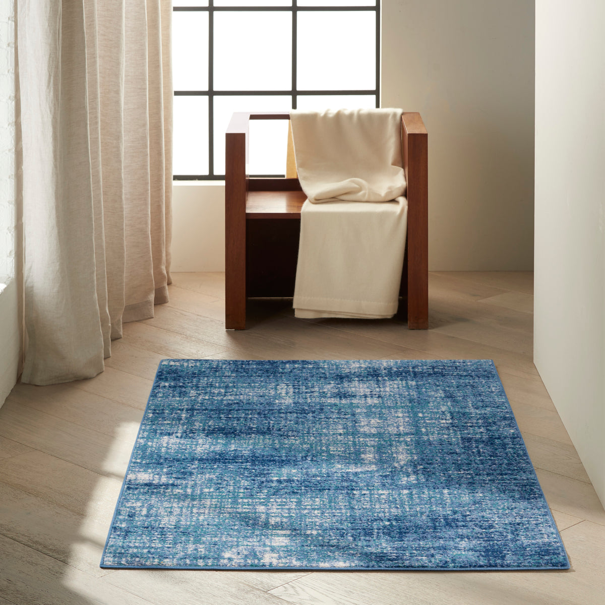 River Flow RFV02 Teal Ivory Blue Rug