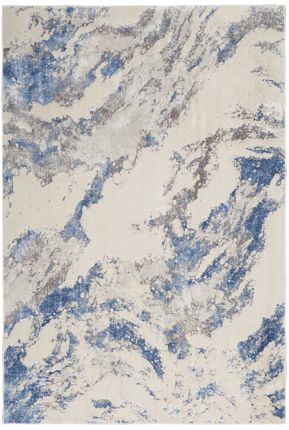 Silky Textures SLY03 Blue Ivory Grey Rug