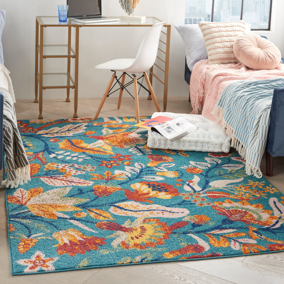 Allur ALR09 Turquoise Multicolor Rug