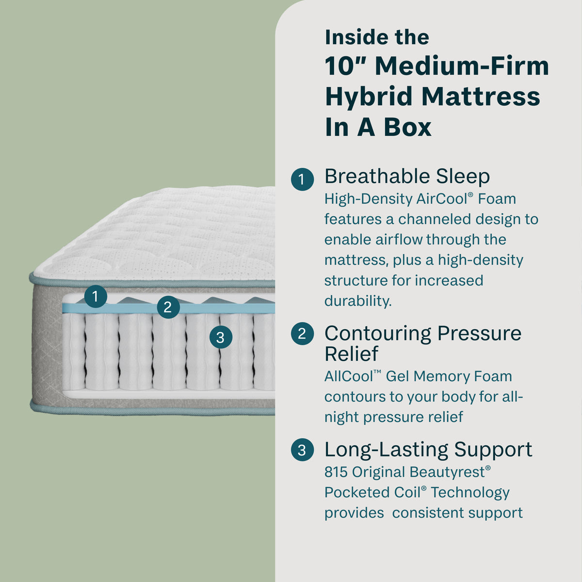 Slumber Time 10" Hybrid Medium Firm Mattress in a Box