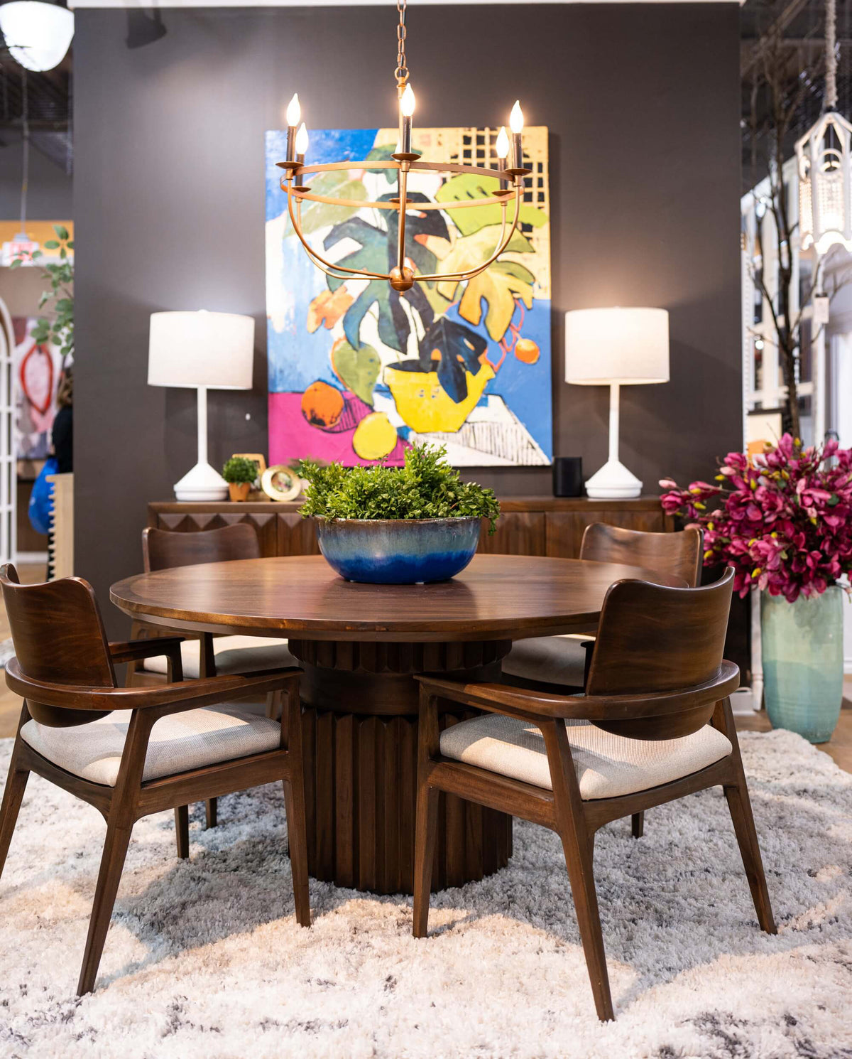 Colorado Round Dining Table 60'' in Walnut