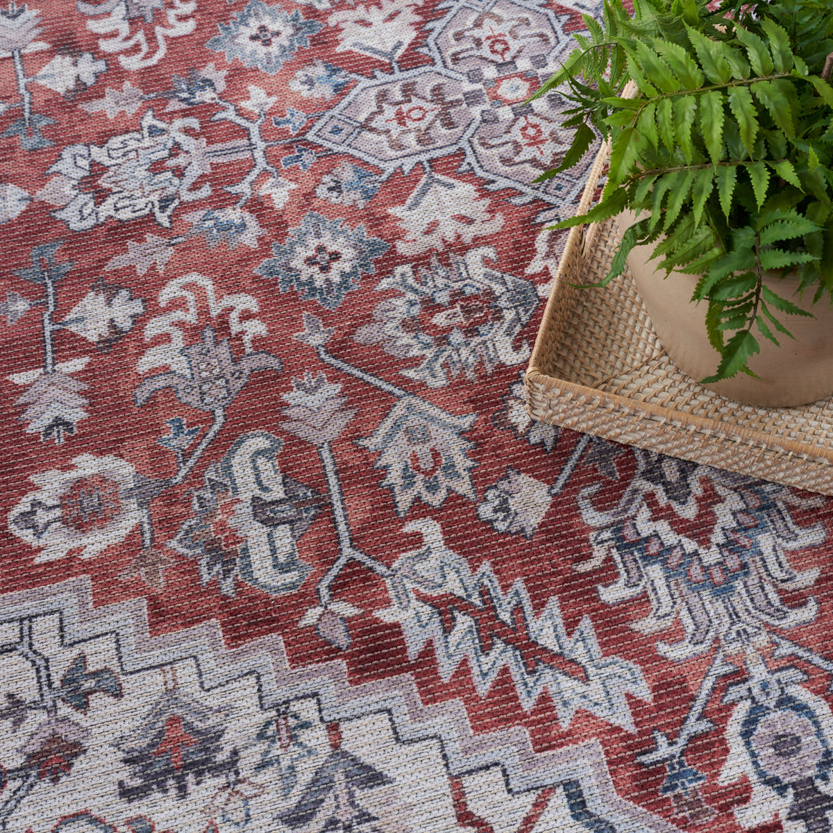 New Concept Washables SR104 Brick Ivory Rug