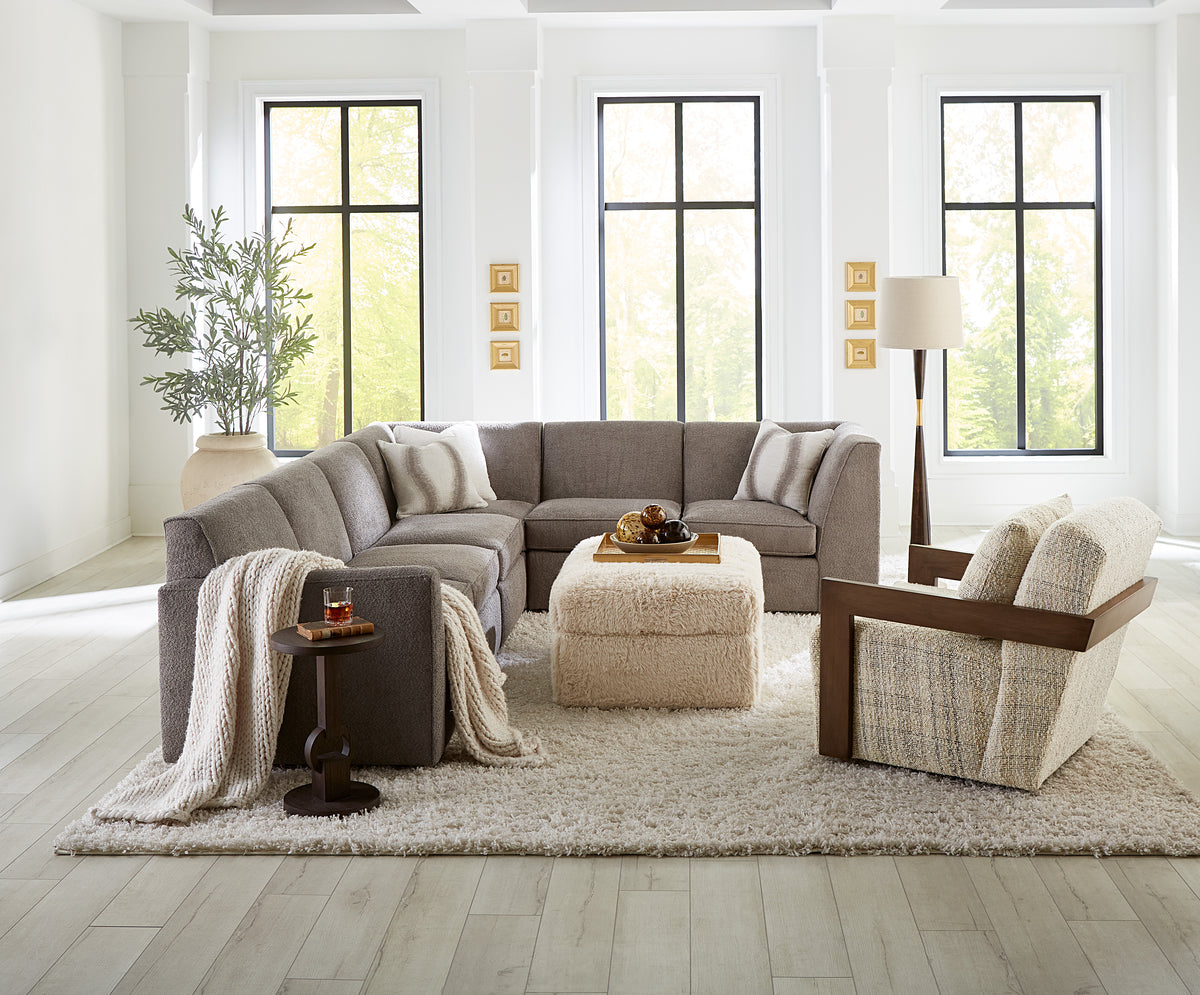 Cabell Exposed Wood Swivel Chair