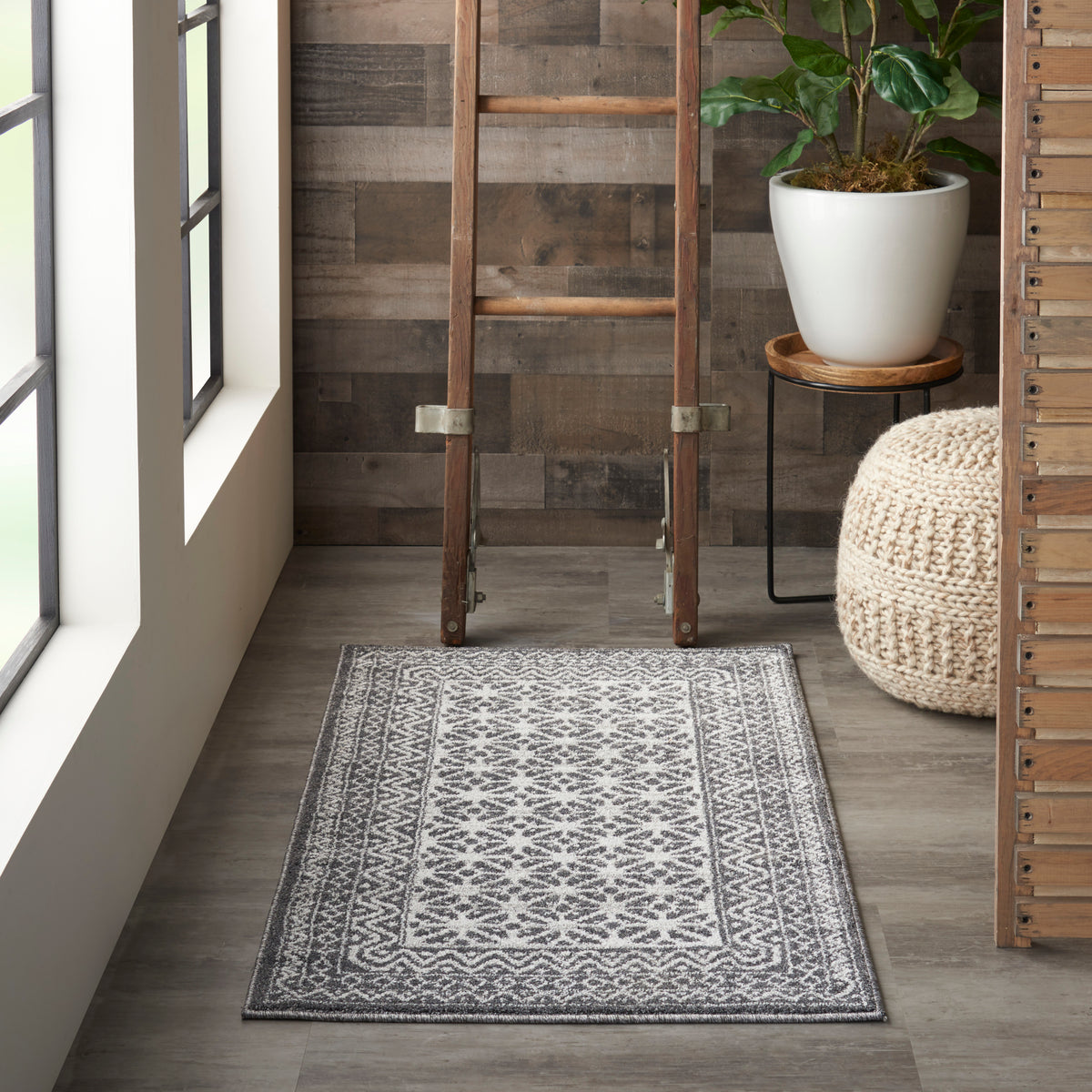 Palermo PMR02 Charcoal Silver Rug