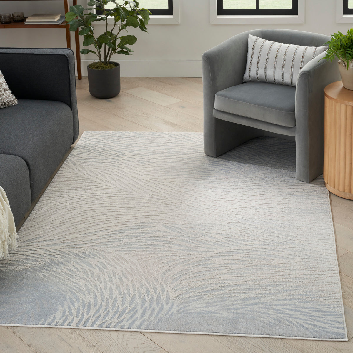 Lillian LIL04 Ivory Grey Rug