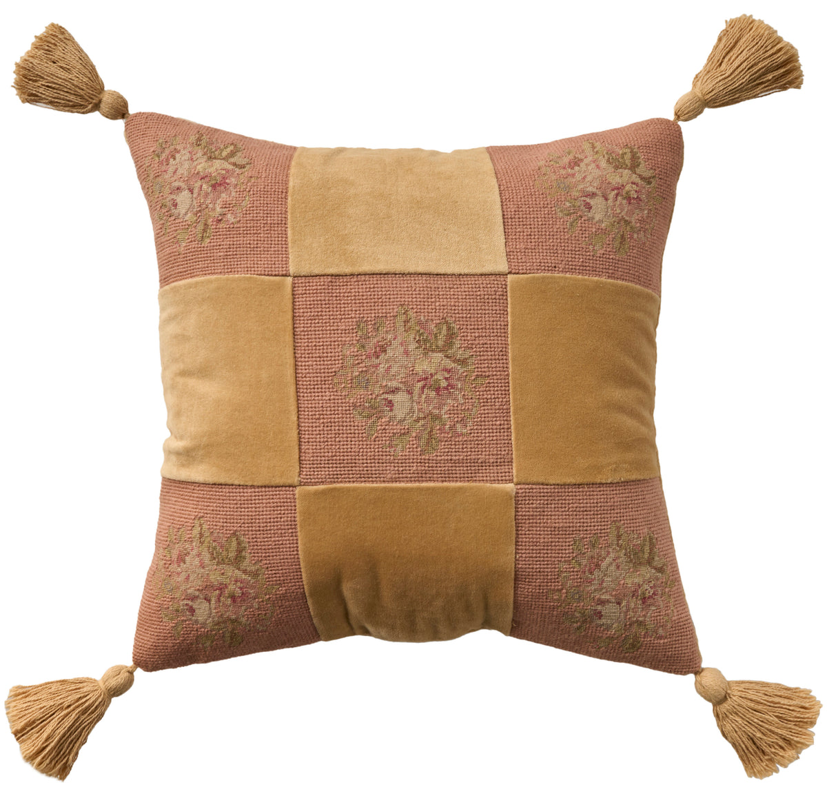 Vintage Pillow VAN9 Pink 18" x 18" Throw Pillows