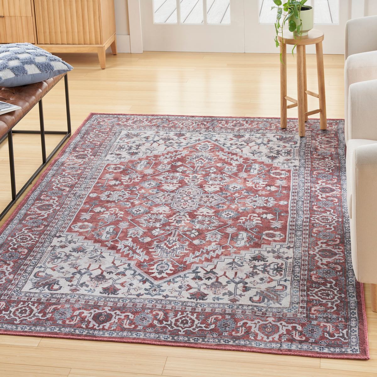 New Concept Washables SR104 Brick Ivory Rug
