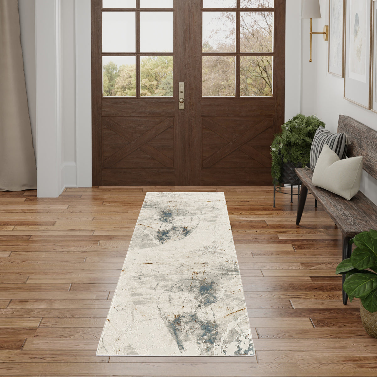 Desire DSR04 Ivory Grey Blue Rug