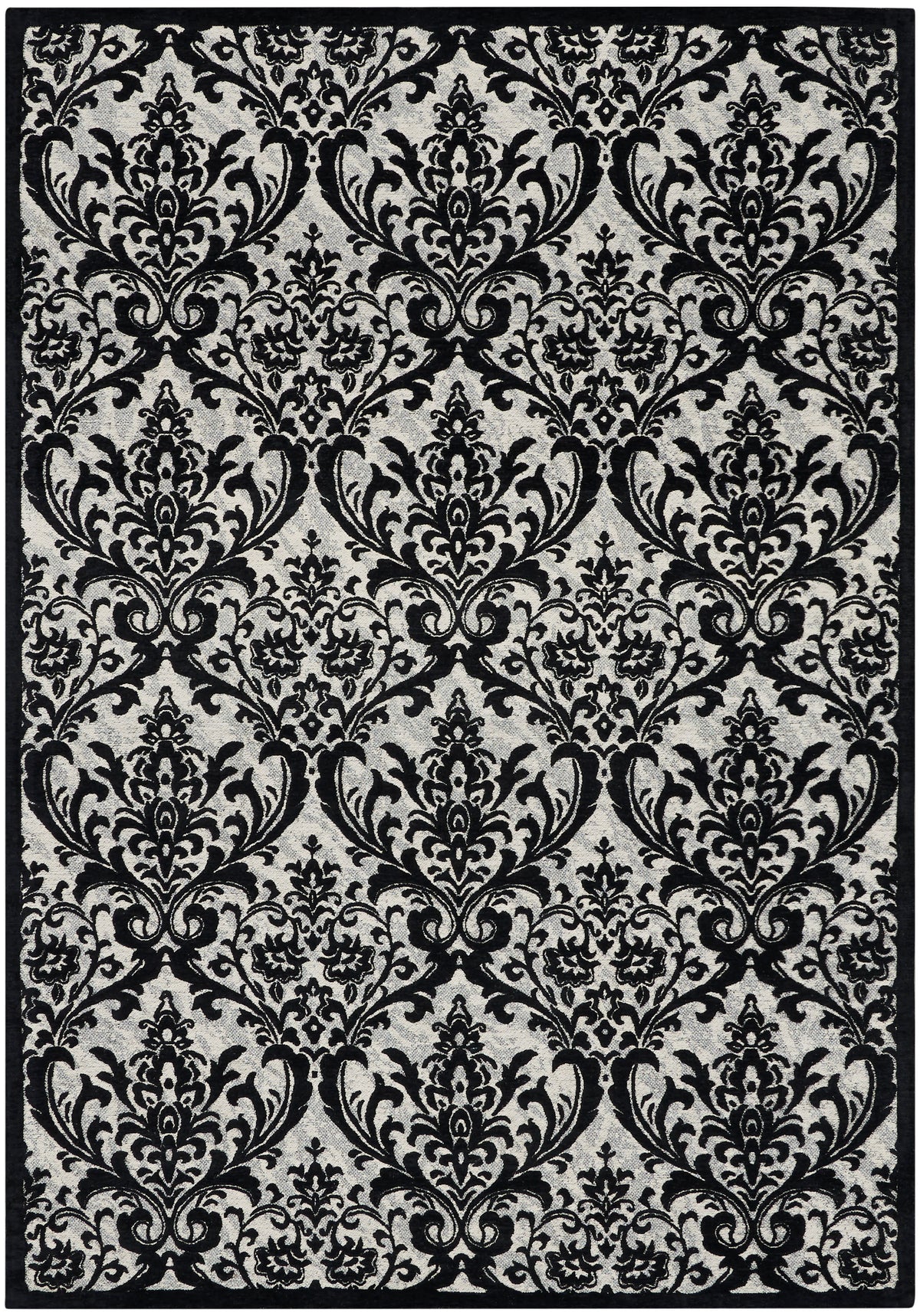 Damask DAS02 Black White Rug