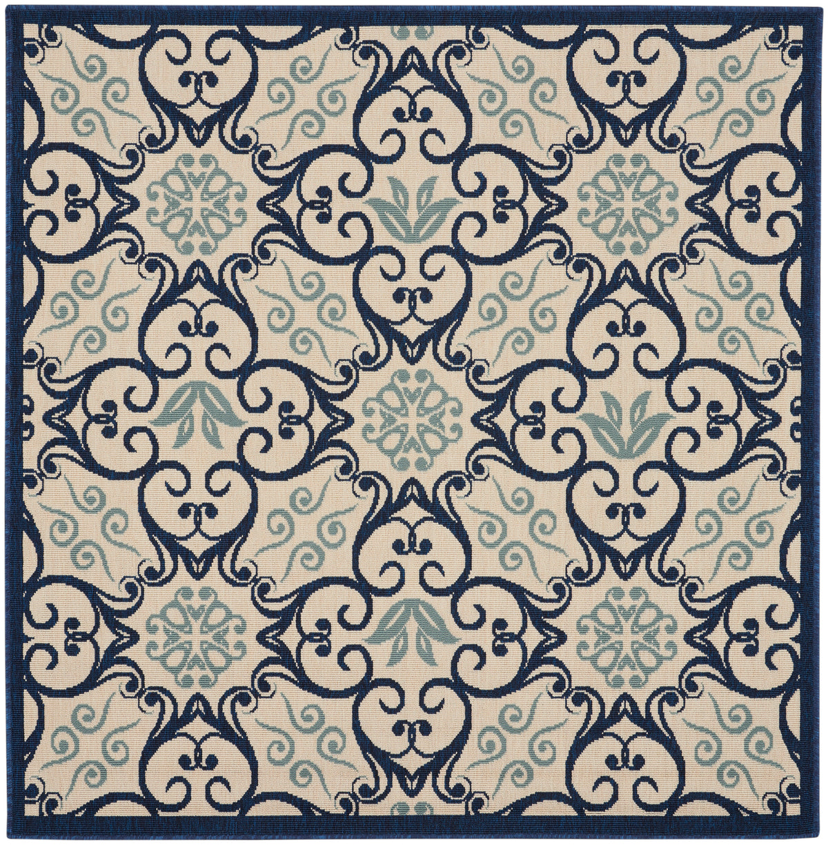 Caribbean CRB02 Ivory Navy Rug